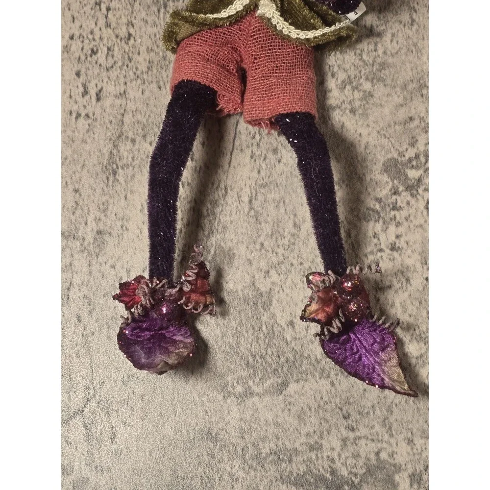 Vintage Mark Roberts Style Poseable Fairy Elf Doll Shelf Sitter Velvet Wings 16”